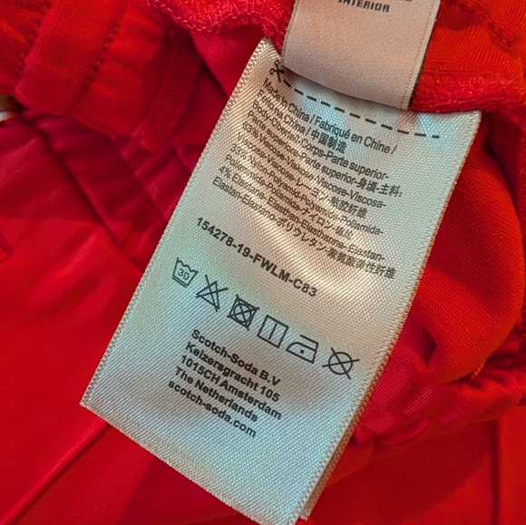 Scotch & Soda Bold Red Joggers with Tan Stripes - Picture 8 of 13